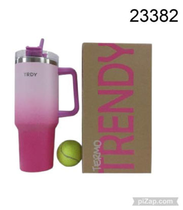 Imagen de VASO TERMICO C/MANIJA Y BOMBILLA TRENDY 1.2LT 11.25